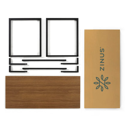 ZINUS(ジヌス)| Modern Studio Collection ワークデスク 幅120×奥行70×高さ70cm ダークブラウン ダイニングテーブル パソコンデスク